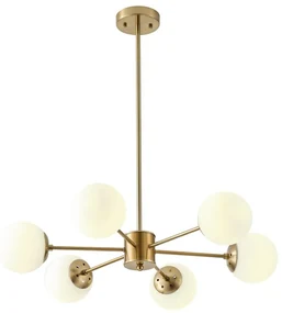 Eurolamp Luster na tyči 6xE27/40W/230V mosadz EU0328