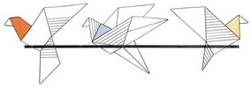 Origami Bird nástenný vešiak čierny