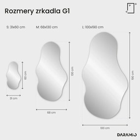 Atypické zrkadlo s LED osvetlením G1