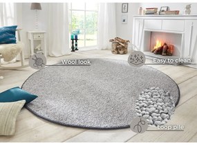 Sivý okrúhly koberec ø 200 cm Wolly – BT Carpet
