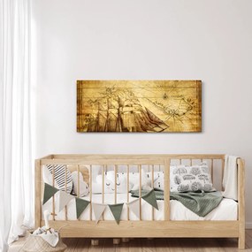 Obraz - Stará mapa (120x50 cm)