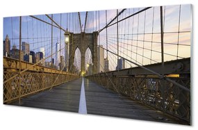 Sklenený obraz Stĺpec most slnko 100x50 cm