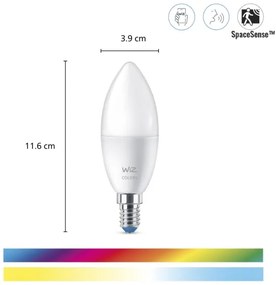 SADA 3xLED RGBW Stmievateľná žiarovka C37 E14/4,9W/230V 2200-6500K CRI90 Wi-Fi-WiZ