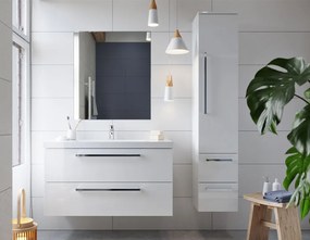 Mereo, Mereo Bino, kúpeľňová skrinka vysoká 163 cm, ľavá, Multidecor, Betón tmavosivý, MER-CN697BET2