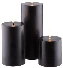 NORDIC LIGHT LED Sviečky 3 ks - čierna