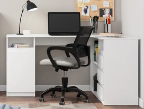 Rohový písací stôl Carlos, biely