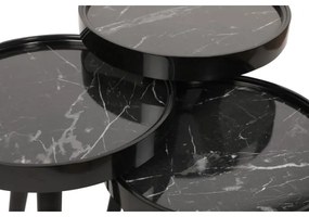 SADA 3x Odkladací stolík CALL čierna
