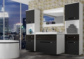 Kúpeľňový nábytok Belini čierny  mat / eben kráľovský + umývadlo + zrkadlo  ROD M 6/0/W/BHK/0/ZW