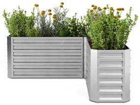 High Grow vyvýšený záhon, tvar L, odolný voči poveternostným vplyvom, odolný voči korózii, robustný, 742 L