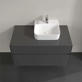 VILLEROY &amp; BOCH Collaro závesná skrinka pod umývadlo na dosku (umývadlo vpravo), 2 zásuvky, 1000 x 500 x 548 mm, Glossy Grey, C09600FP