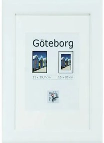 Drevený fotorámik Göteborg biely 21x29,7 cm (A4)