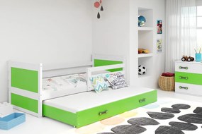 Detská posteľ  s prístelkou RICO 2 | biela 80x190 cm Farba: Zelená