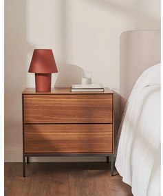 Nočný stolík v dekore orecha v prírodnej farbe Vedrana – Kave Home