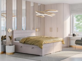 Manželská posteľ Boxspring 200 cm Benio (svetlofialová) (s matracom a úl. priestorom). Akcia -20%. Vlastná spoľahlivá doprava až k Vám domov. 1054511