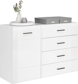 XXXLutz KOMODA, antracitová, biela, 126/84,6/41,6 cm Hom`in - Komody - 001803069013