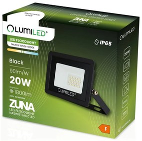 LED reflektor ZUNA 20W 1800lm 4000K IP65 Black LUMILED