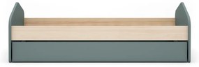 Detská posteľ v dekore borovice s výsuvným lôžkom s úložným priestorom s roštom 90x200 cm v prírodnej farbe/sivozelená Estefania – Marckeric