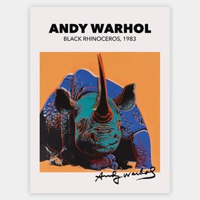 Plagát Black Rhinoceros | Andy Warhol