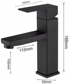 Umývadlová batéria MEXEN EMMA - čierna - nízka, 71900-70