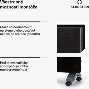 Klarstein Bansin Crystal Smart, konvektor, 1500 W, 5 - 50 °C, ovládanie cez aplikáciu