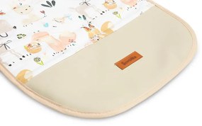 Podložka do kočíka Velvet Zvieratká s kvietkami Oranžová