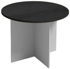 Rokovací stôl s guľatou doskou PRIMO GRAY, priemer 100 cm, sivá/wenge