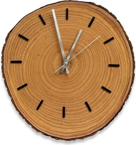 Nástenné hodiny z kmeňu stromu s originálnou kôrou  | KOTO: Amber - 3072 26-29 cm 4815-115591 KOR008-29-AMBER