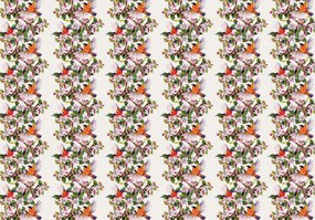 Fototapeta - Vtáky a kvety (152,5x104 cm)