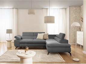 Sivá ženilková rohová pohovka (pravý roh/do L) Marbeya – Ropez