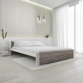 AKCIA Posteľ IKAROS 120 x 200 cm, biela/dub lanýž II. akosť