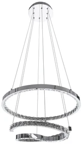 Toolight Toolight, LED závesné krištáľové svietidlo s diaľkovým ovládaním APP773-2CP, chrómová, OSW-05024