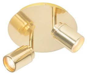 Moderné kúpeľňové bodové svetlo mosadzné 2-žiarovkové IP44 - Ducha