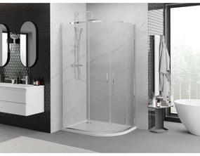 Mexen Exo, asymetrický sprchový kút s posuvnými dverami 120 x 90 cm, 6mm číre sklo, chrómový profil, 8132-120-090-01-00