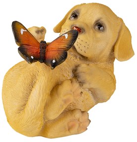 Dekoratívne soška psíka s motýlikom - 14 * 9 * 10 cm