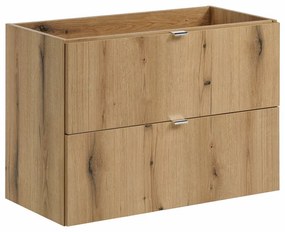 Závěsná skříňka pod umyvadlo Nova Oak I s deskou 80 cm černá/dub coast evoke