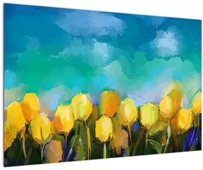 Obraz žltých tulipánov (90x60 cm)