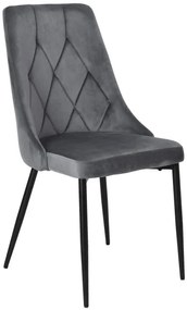 Jedálenská stolička LINCOLN zamatová, grafitová