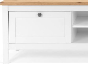 TV skrinka Bergen, biela/dub artisan