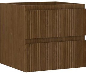 Mexen Rivel, kúpeľňová skrinka 50 cm, 2 zásuvky, drážkovaná, orech, 91A20-05047-2-BFF86