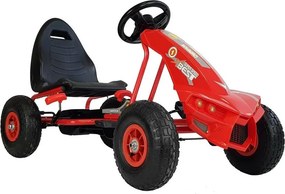 LEAN CARS Pedálová motokára A-18 s nafukovacími kolesami, červená