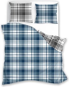 Flanelové obliečky Pure Flannel 010 140x200 cm + 70x90 cm modré/sivé