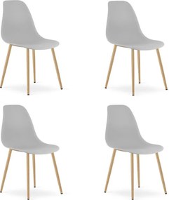 Set štyroch jedálenských stoličiek WAT sivý - naturálne nohy (4 ks)
