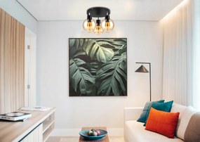 BERGE Sklenená LED stropná lampa 3xE27 - jantárová farba