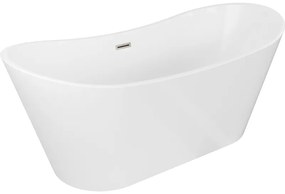 Mexen Montana, voľne stojaca vaňa 150 x 75 cm, biela, brúsená oceľ prepad, 52011507500-97