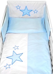 Mantinel s obliečkami Baby Stars  - modrý, 120x90 cm 120x90