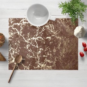 Biante Zamatové prestieranie na stôl Isabela IBL-014 Zlatý mramor na červenohnedom 35x45 cm