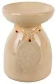 Keramická aromalampa List 11,5cm béžová