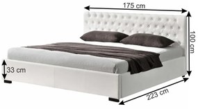 Tempo Kondela Posteľ s úložným priestorom, biela, 160x200, DORLEN 2 NEW