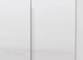 Šatníková skriňa New York D, 90 cm, biela / biely lesk