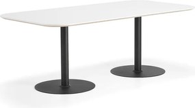 Stôl METRIC, zaoblené rohy, 2000x1000x720 mm, čierna/biela